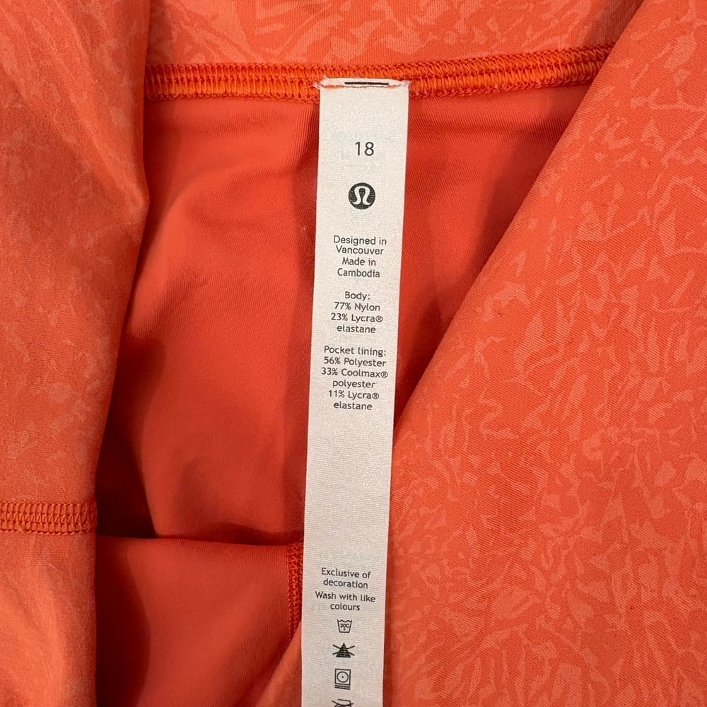 Lululemon Wunder Train High-Rise Crop 23"
Crunch Warm Coral Size 18 - Picture 5 of 12